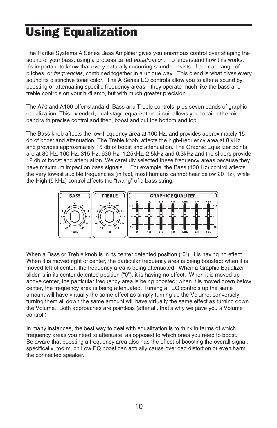 Using equalization | Samson A100 User Manual | Page 12 / 16
