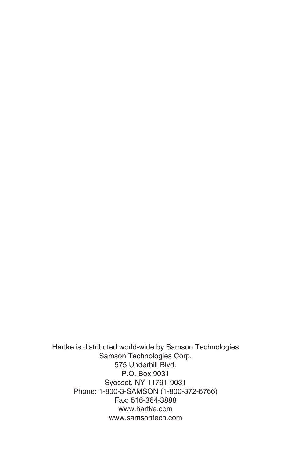 Samson A100 User Manual | Page 16 / 16