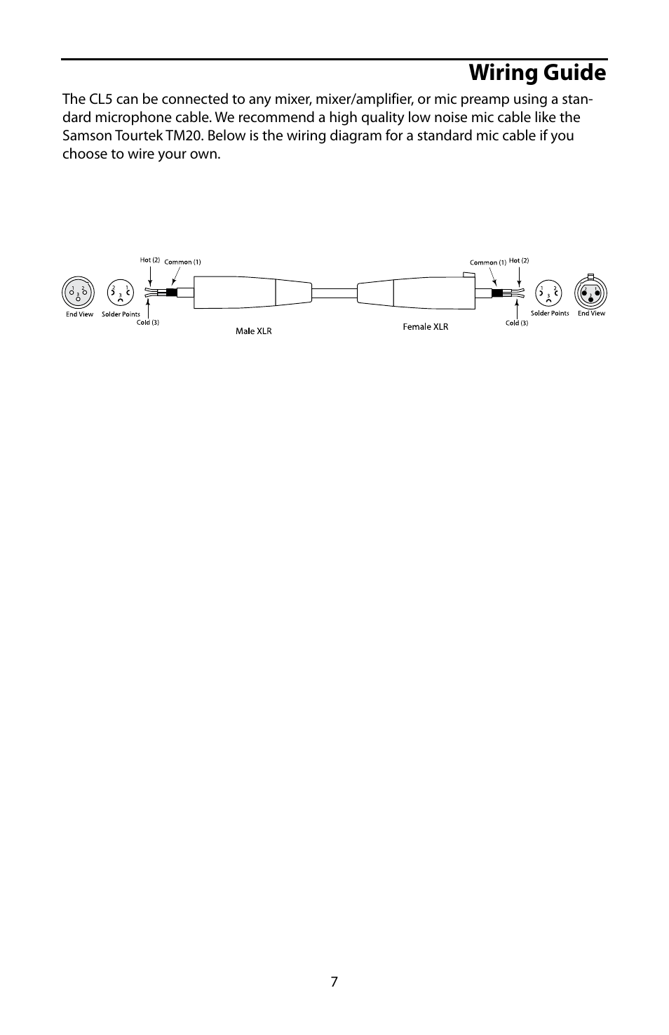 Wiring guide | Samson CL5 User Manual | Page 9 / 10