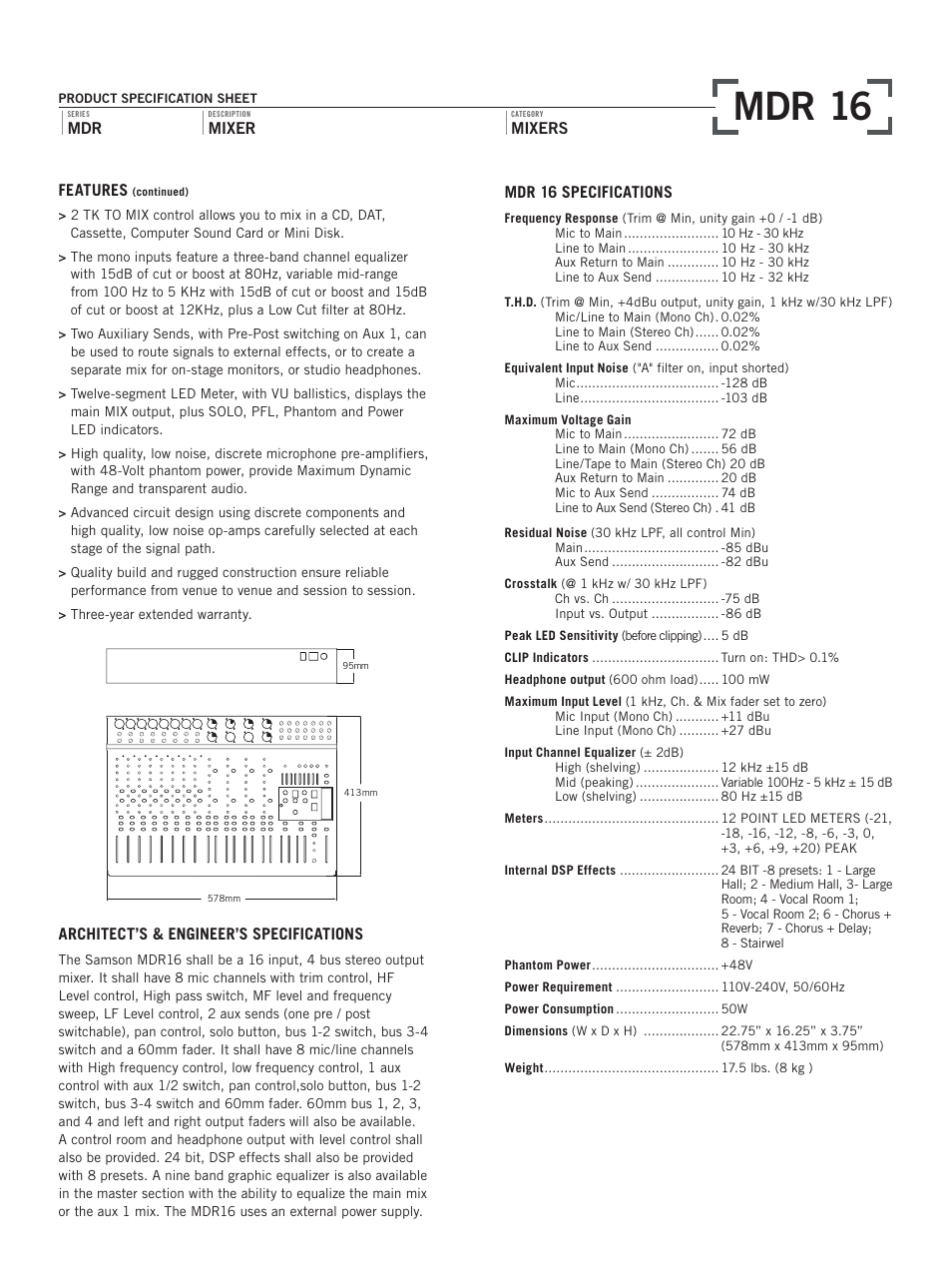 Mdr 16 | Samson MDR 16 User Manual | Page 2 / 2