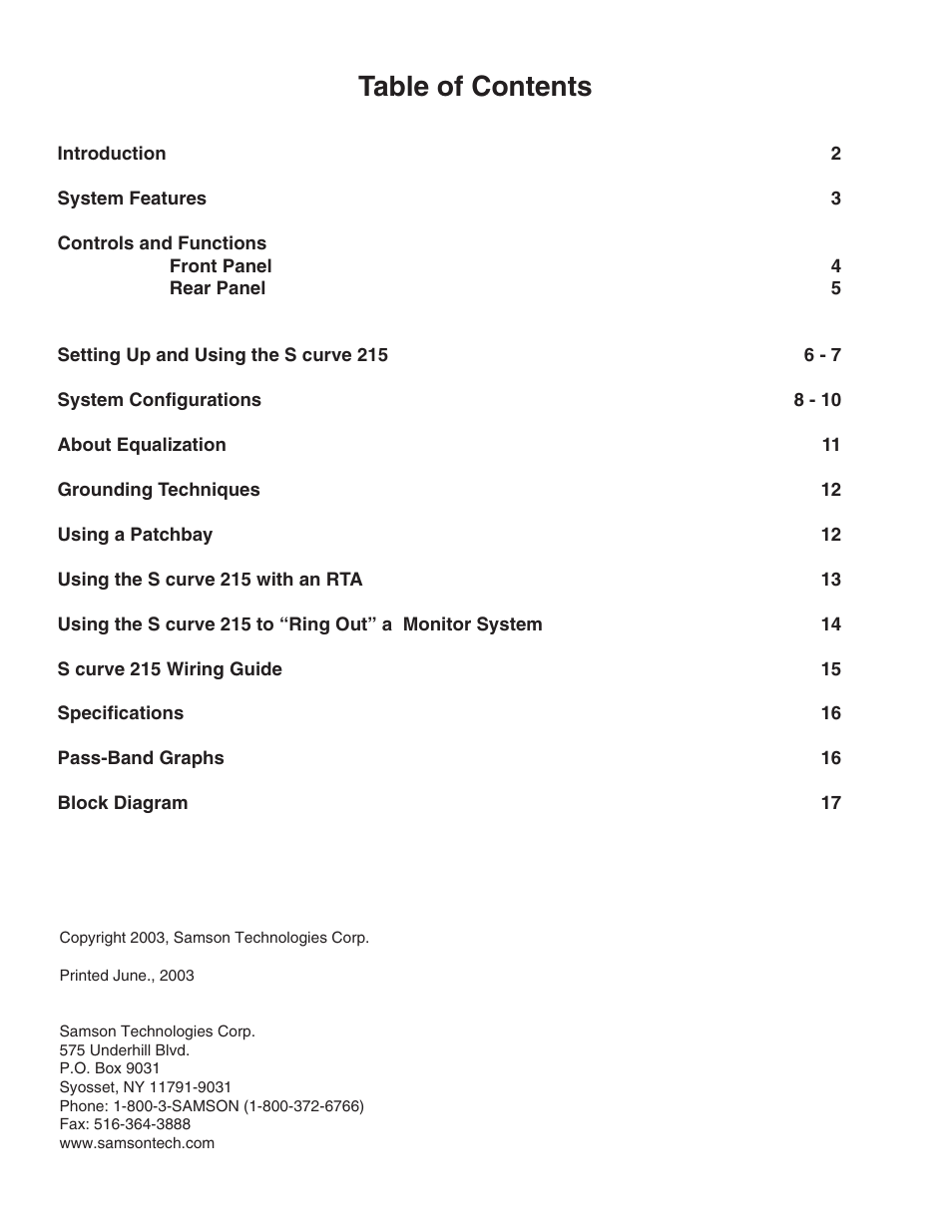 Samson 215 User Manual | Page 3 / 20