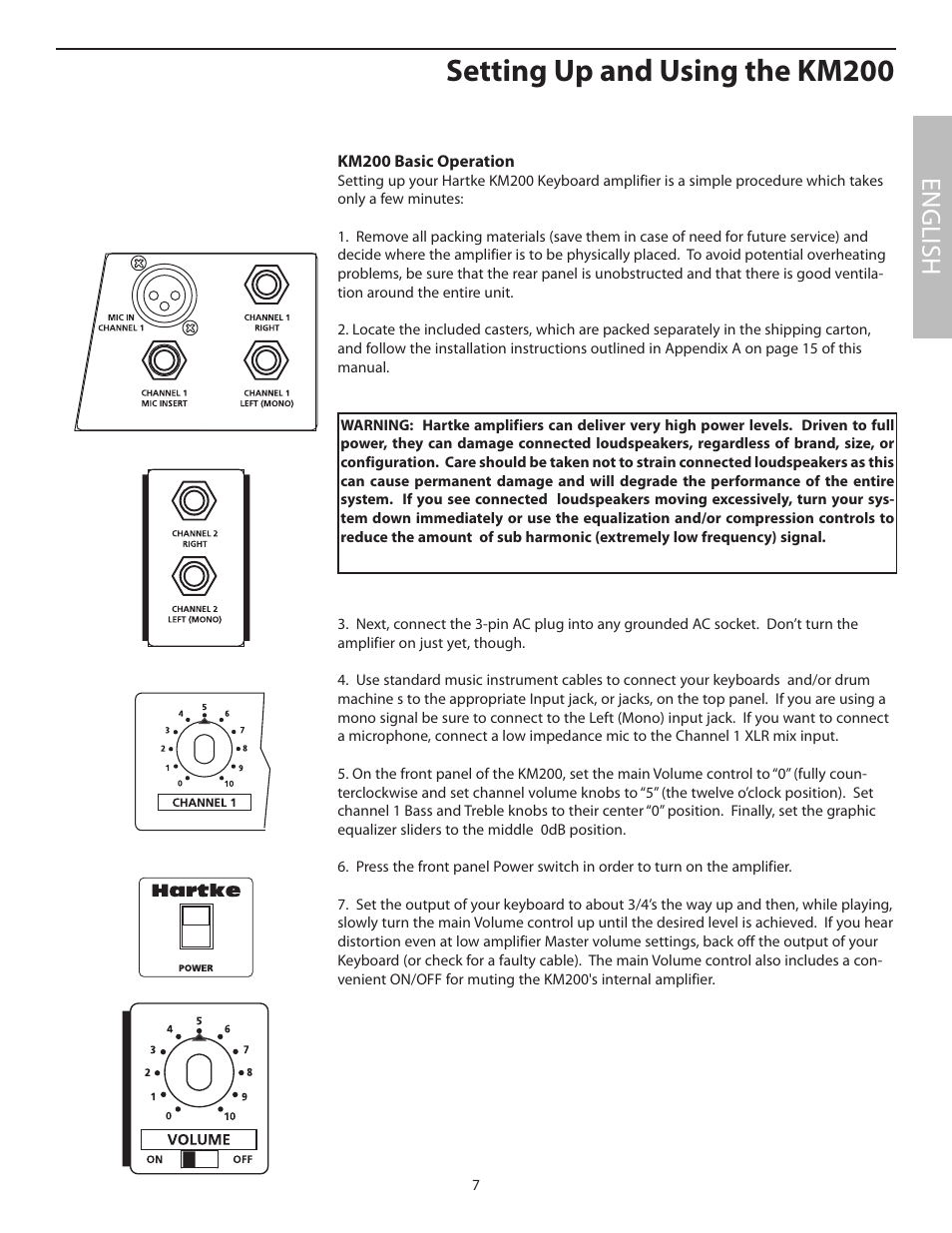 Setting up and using the km200, English | Samson KM200 User Manual | Page 11 / 72