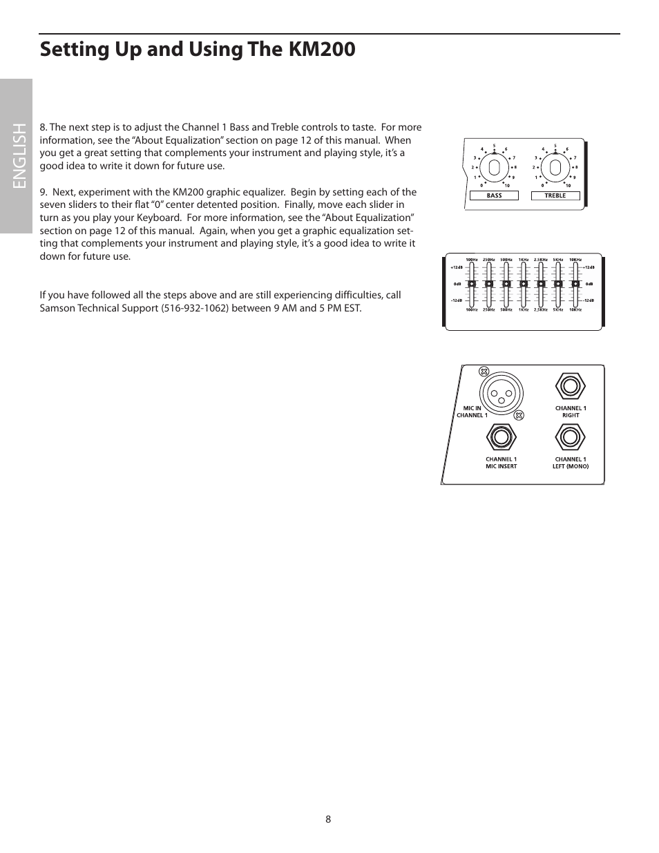 Setting up and using the km200, English | Samson KM200 User Manual | Page 12 / 72