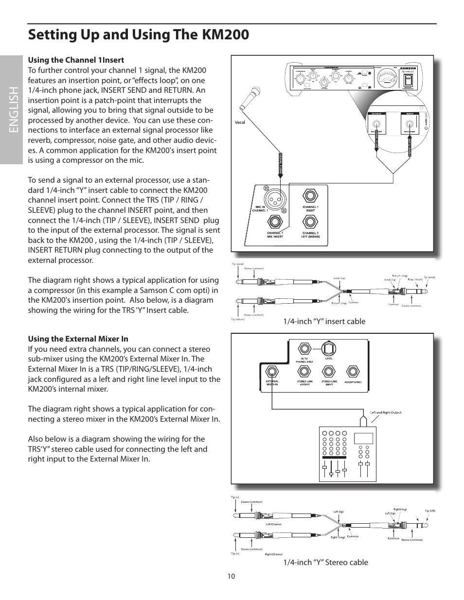 Setting up and using the km200, English | Samson KM200 User Manual | Page 14 / 72
