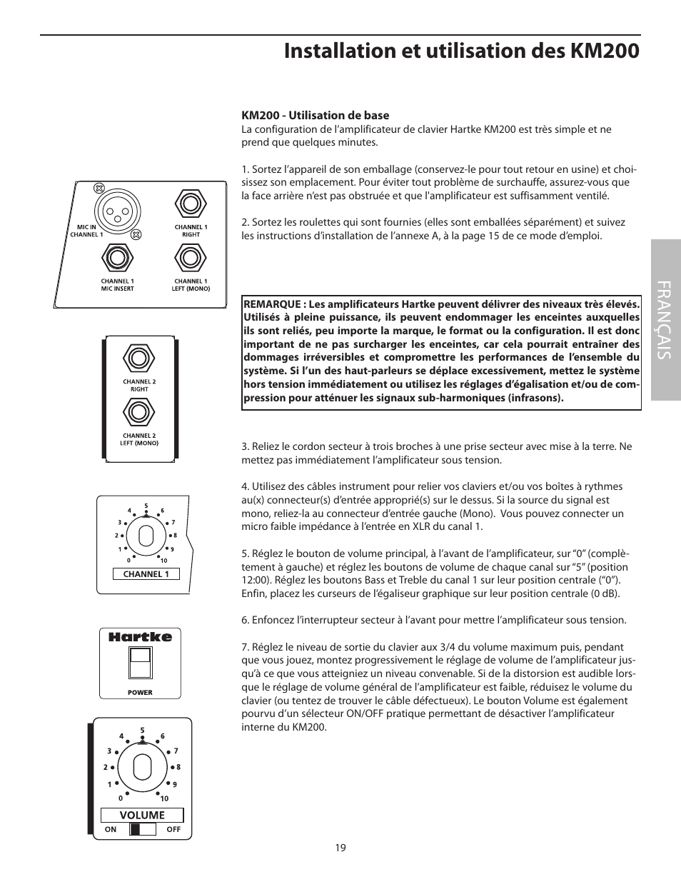 Installation et utilisation des km200, Fr anç ais | Samson KM200 User Manual | Page 23 / 72