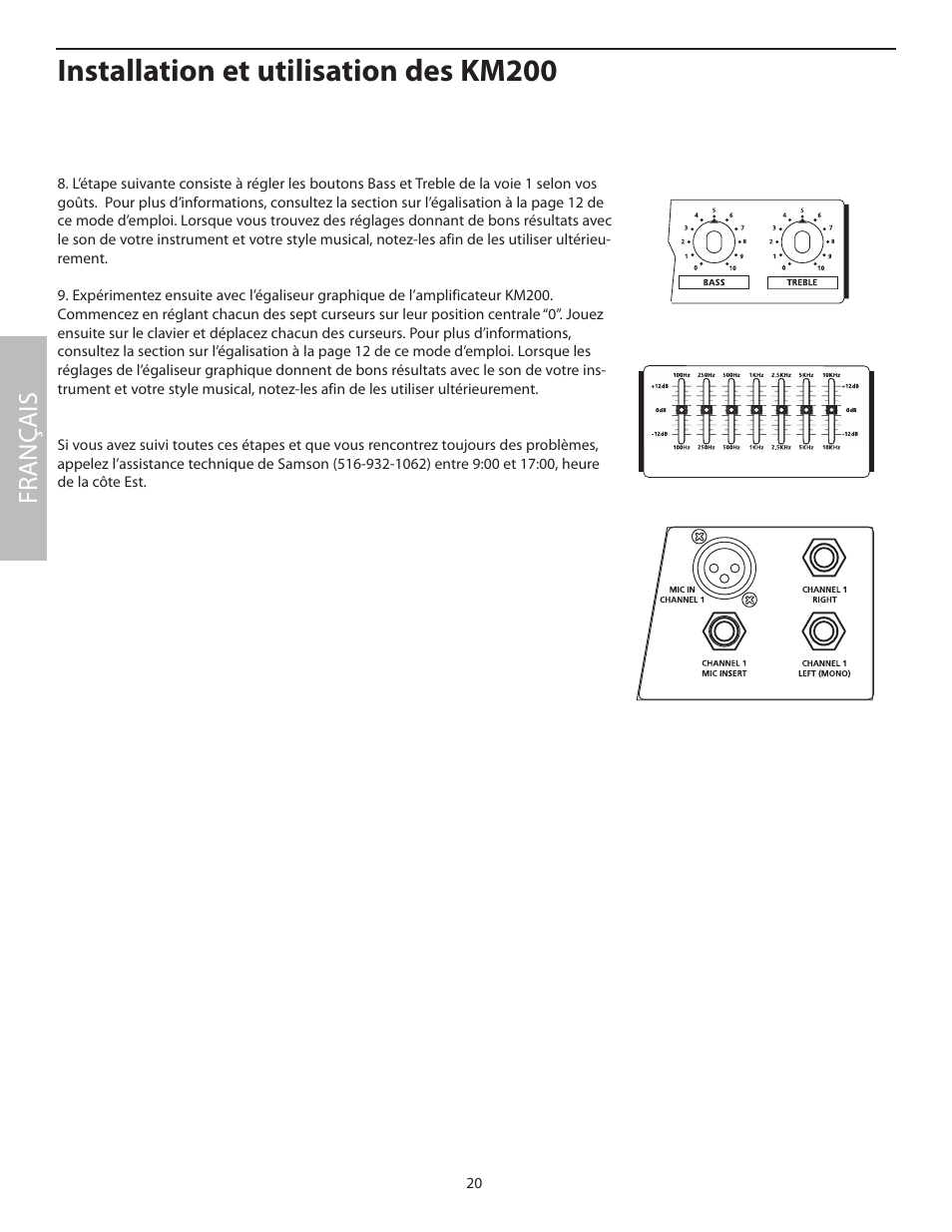 Installation et utilisation des km200, Fr anç ais | Samson KM200 User Manual | Page 24 / 72