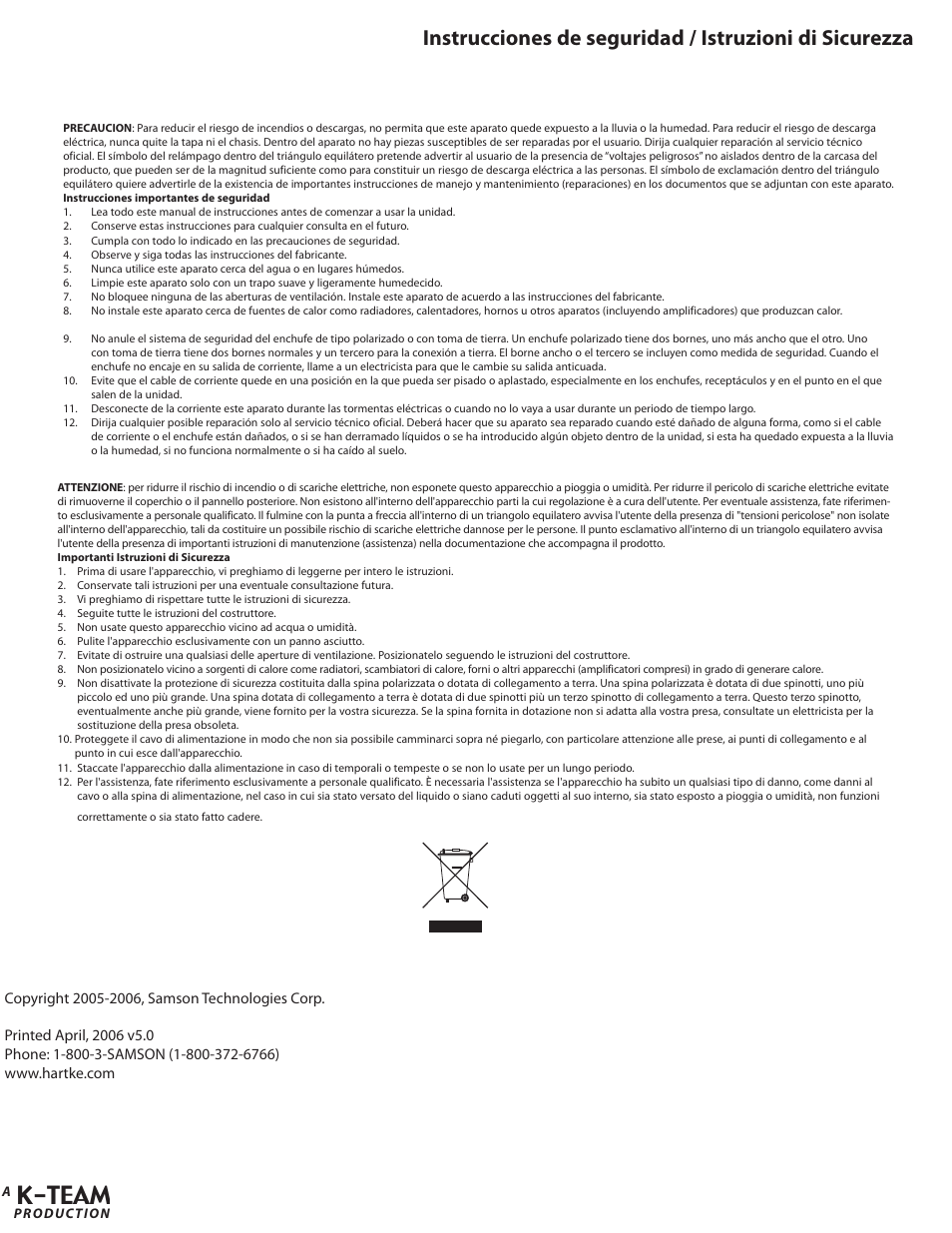 K-team | Samson KM200 User Manual | Page 3 / 72
