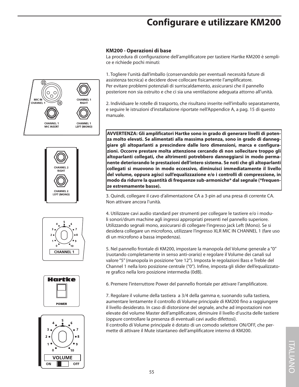 Configurare e utilizzare km200, It aliano | Samson KM200 User Manual | Page 59 / 72
