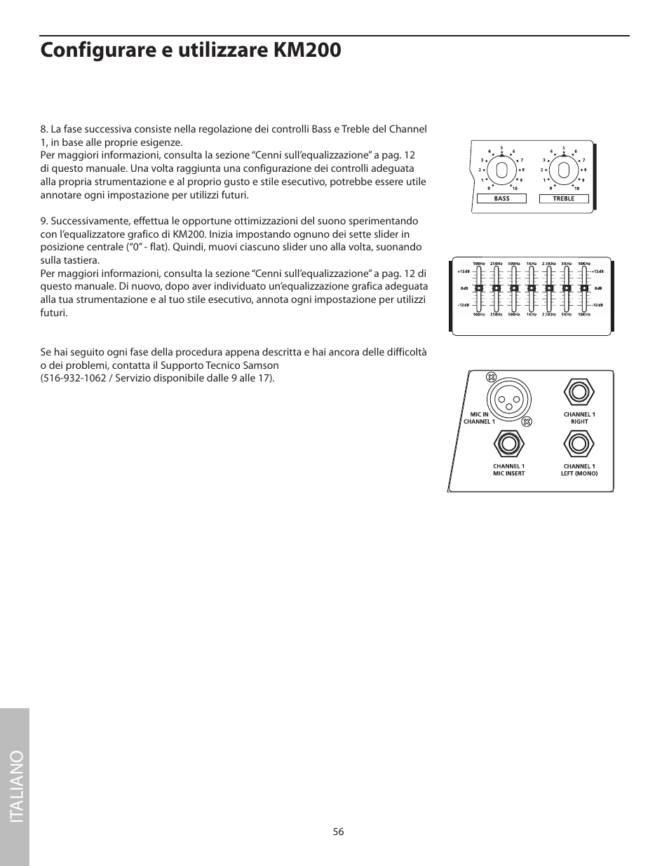 Configurare e utilizzare km200, It aliano | Samson KM200 User Manual | Page 60 / 72