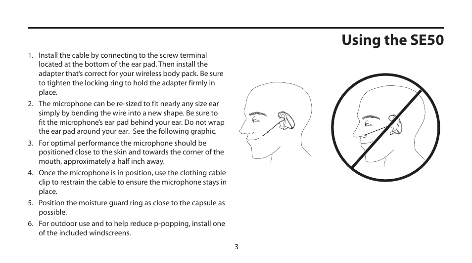 Using the se50 | Samson SE50 User Manual | Page 5 / 8