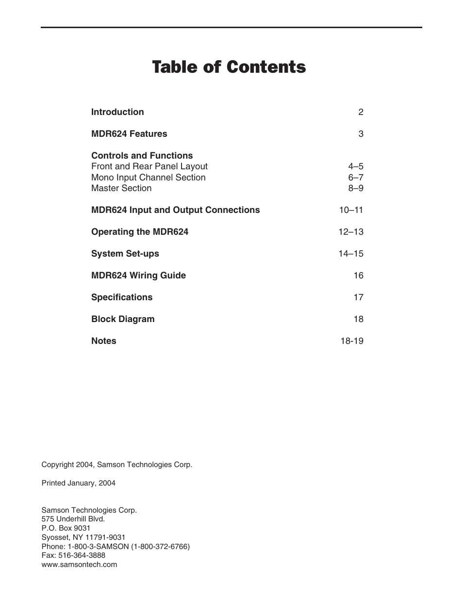 Samson MDR624 User Manual | Page 3 / 24