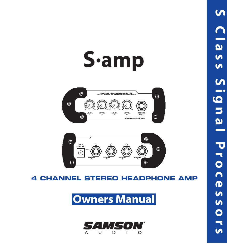 Samson S Class User Manual | 8 pages