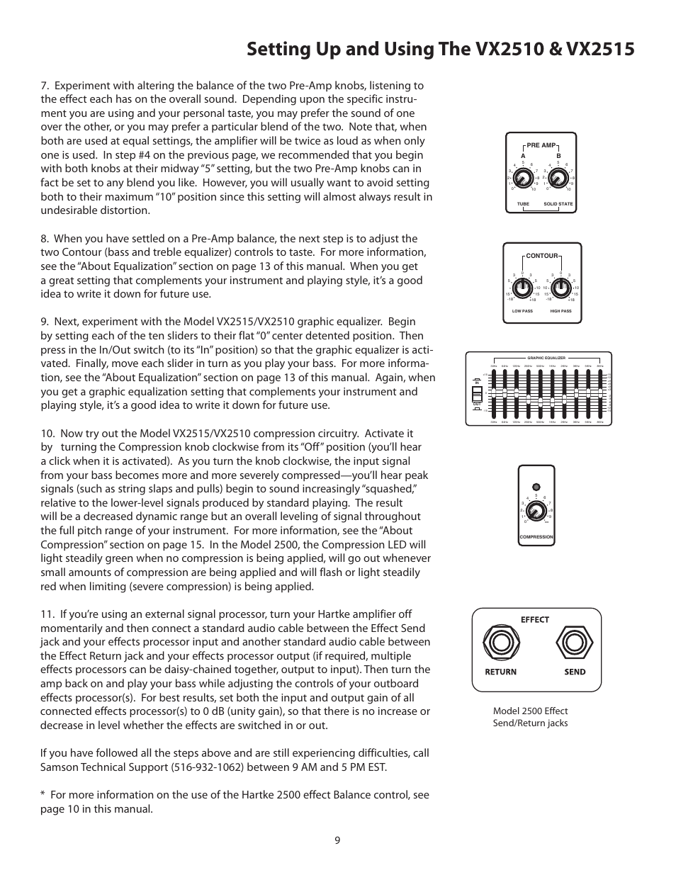 Model 2500 effect send/return jacks | Samson VX2510 User Manual | Page 11 / 20