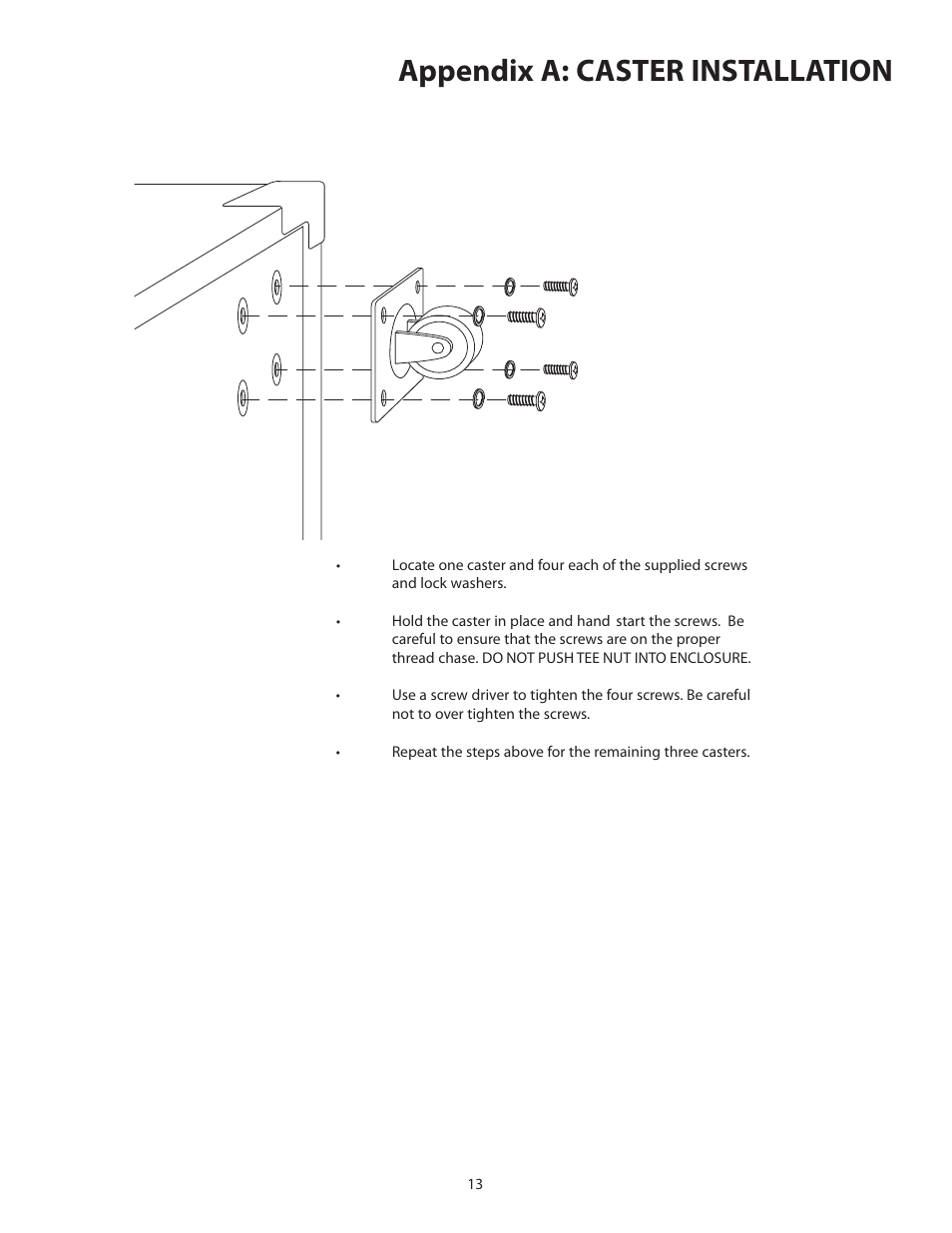 Appendix a: caster installation | Samson VX2510 User Manual | Page 15 / 20