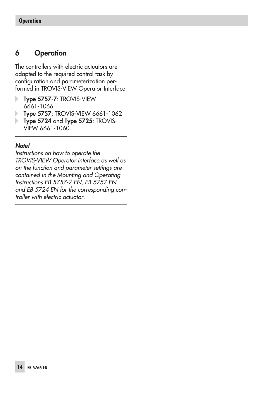 6 ope ra tion 14, Operation | Samson 3222/5757 User Manual | Page 14 / 24