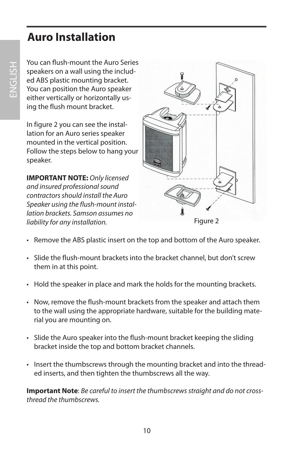 Auro installation, English | Samson AURO5 User Manual | Page 14 / 62