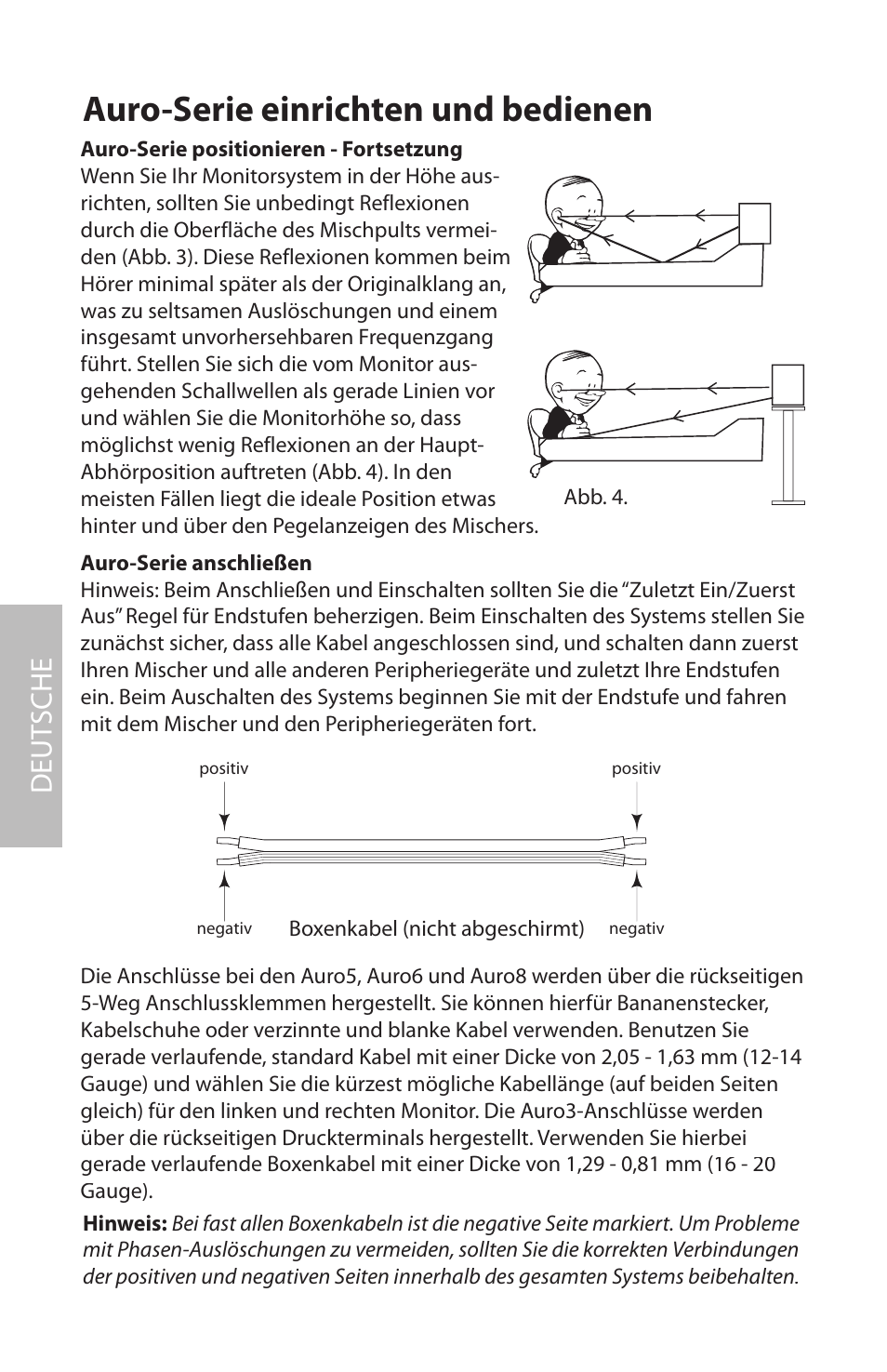 Auro-serie anschließen, Auro-serie einrichten und bedienen, Deut sche | Samson AURO5 User Manual | Page 30 / 62
