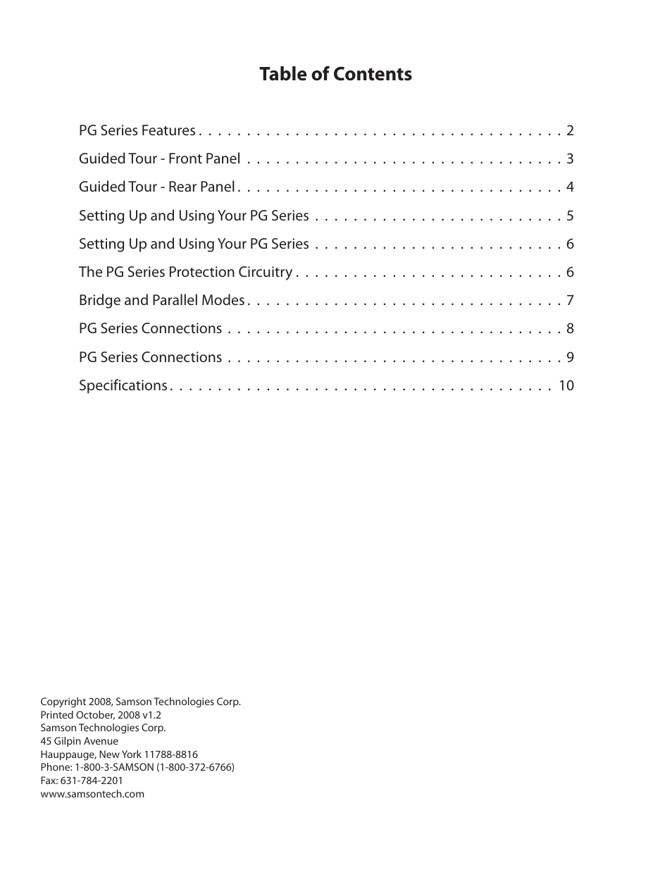 Samson POWER AMPLIFERS PG3800 User Manual | Page 4 / 16