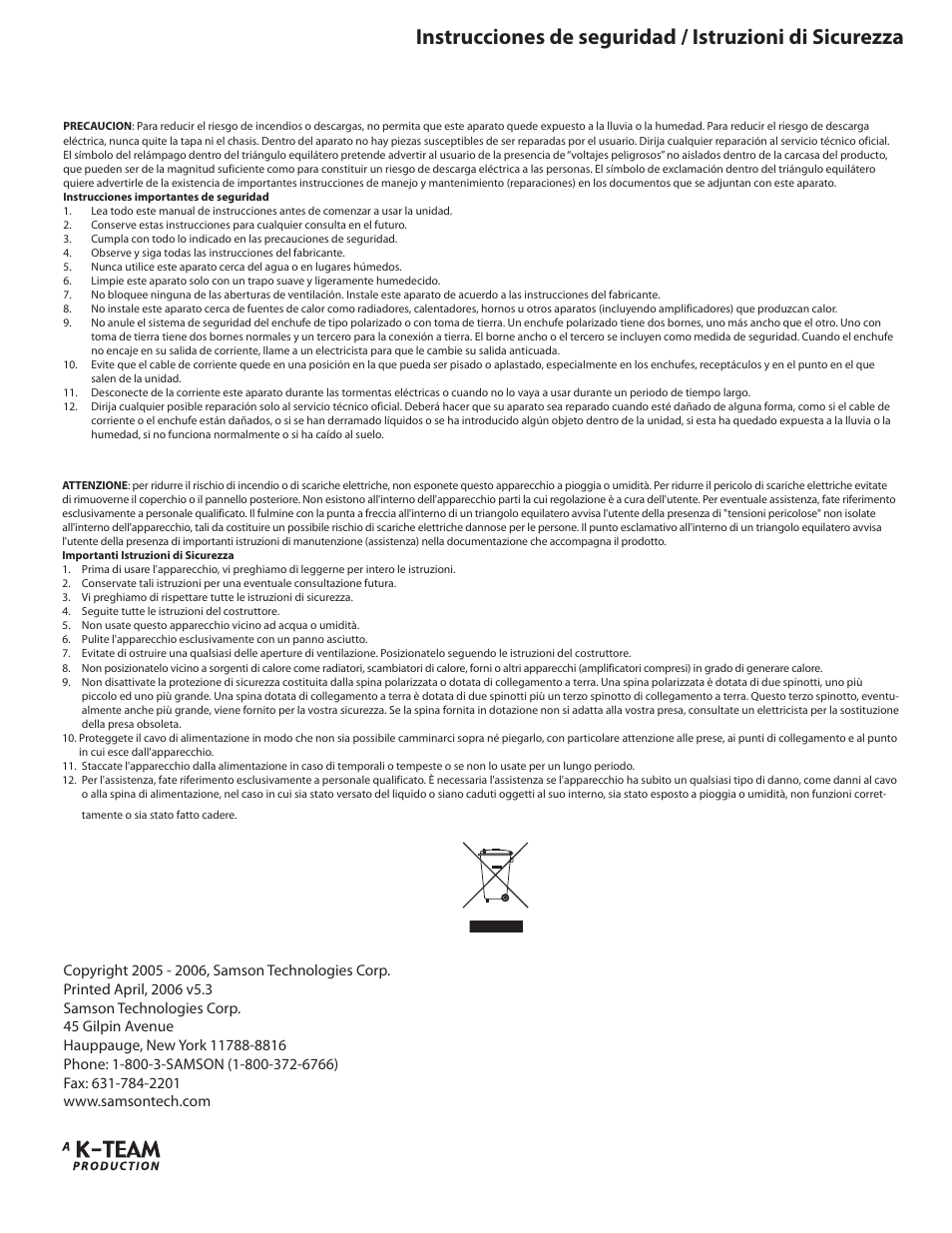 Samson dB1500a User Manual | Page 3 / 64