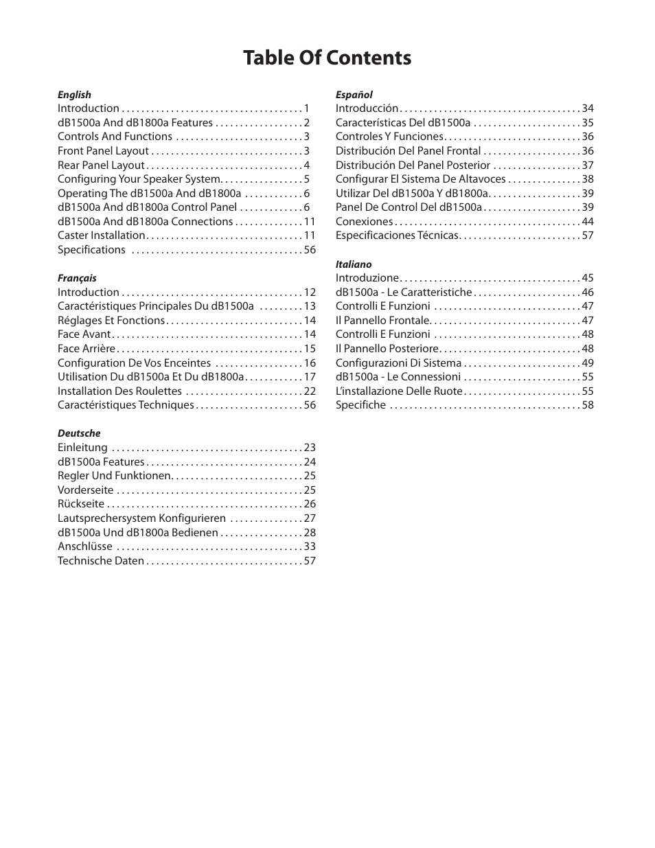 Samson dB1500a User Manual | Page 4 / 64