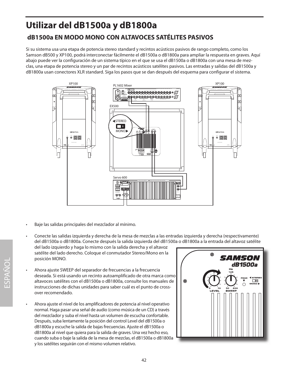 Esp añol | Samson dB1500a User Manual | Page 46 / 64