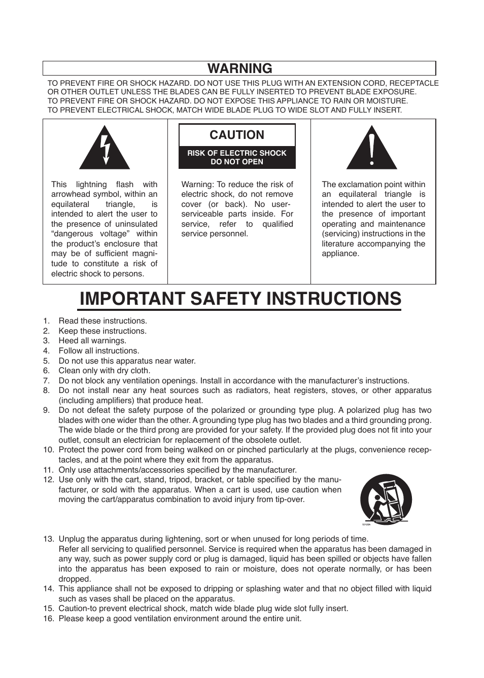 Important safety instructions, Warning, Caution | Samson StudioDock 3i User Manual | Page 2 / 88