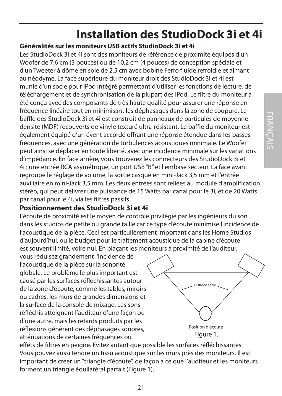 Installation des studiodock 3i et 4i, Fr anç ais | Samson StudioDock 3i User Manual | Page 27 / 88