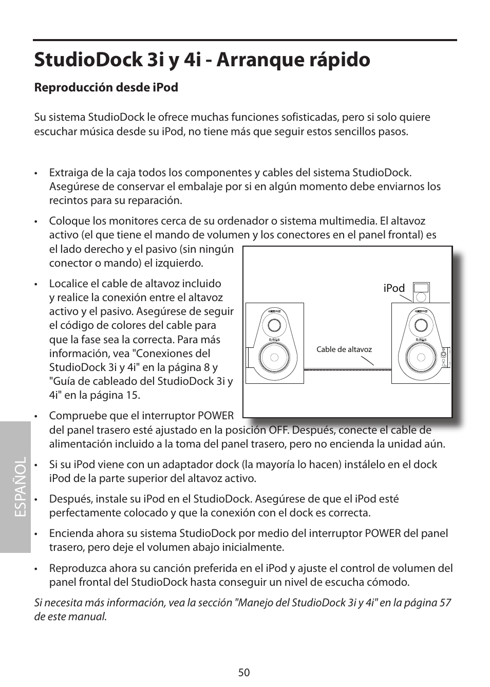Studiodock 3i y 4i - arranque rápido, Esp añol | Samson StudioDock 3i User Manual | Page 56 / 88