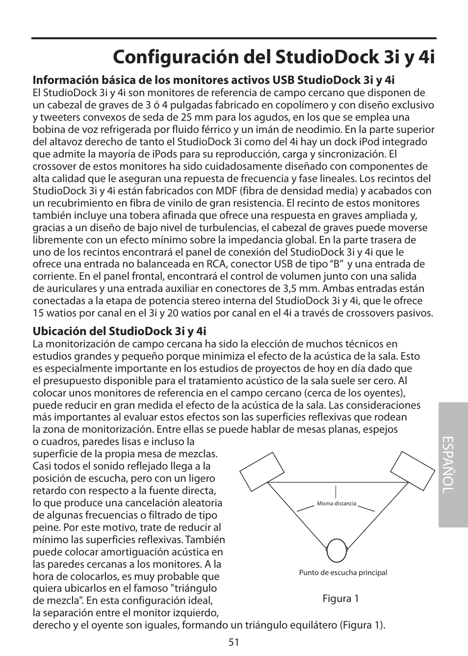 Configuración del studiodock 3i y 4i, Esp añol | Samson StudioDock 3i User Manual | Page 57 / 88