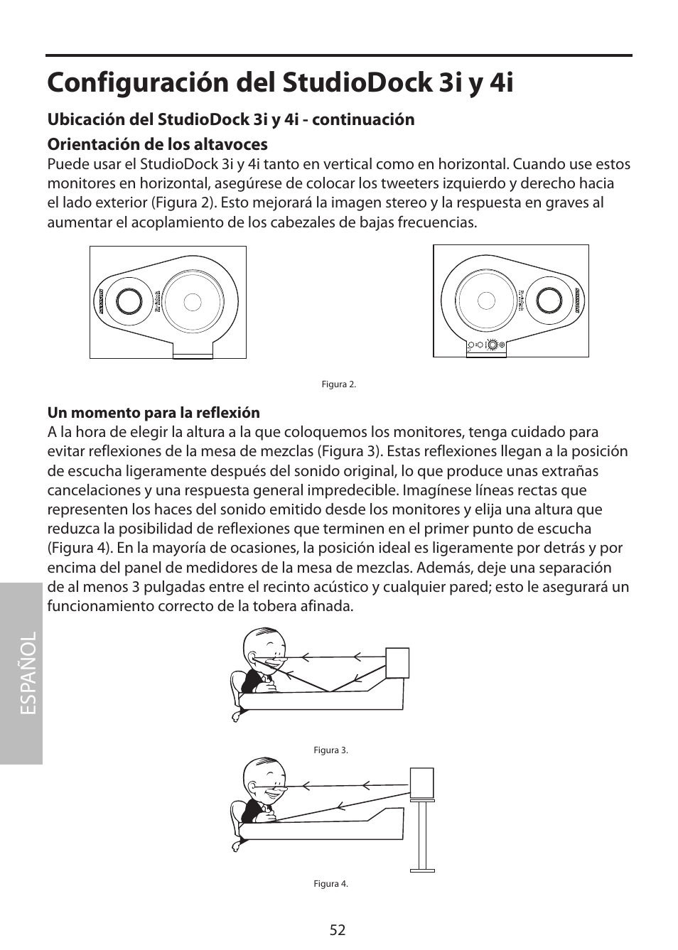 Configuración del studiodock 3i y 4i, Esp añol | Samson StudioDock 3i User Manual | Page 58 / 88