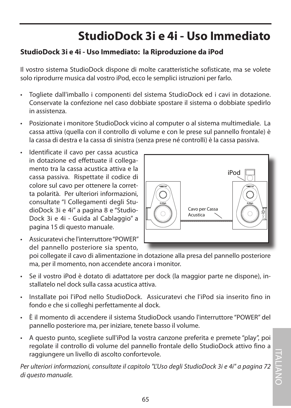 Studiodock 3i e 4i - uso immediato, It aliano | Samson StudioDock 3i User Manual | Page 71 / 88