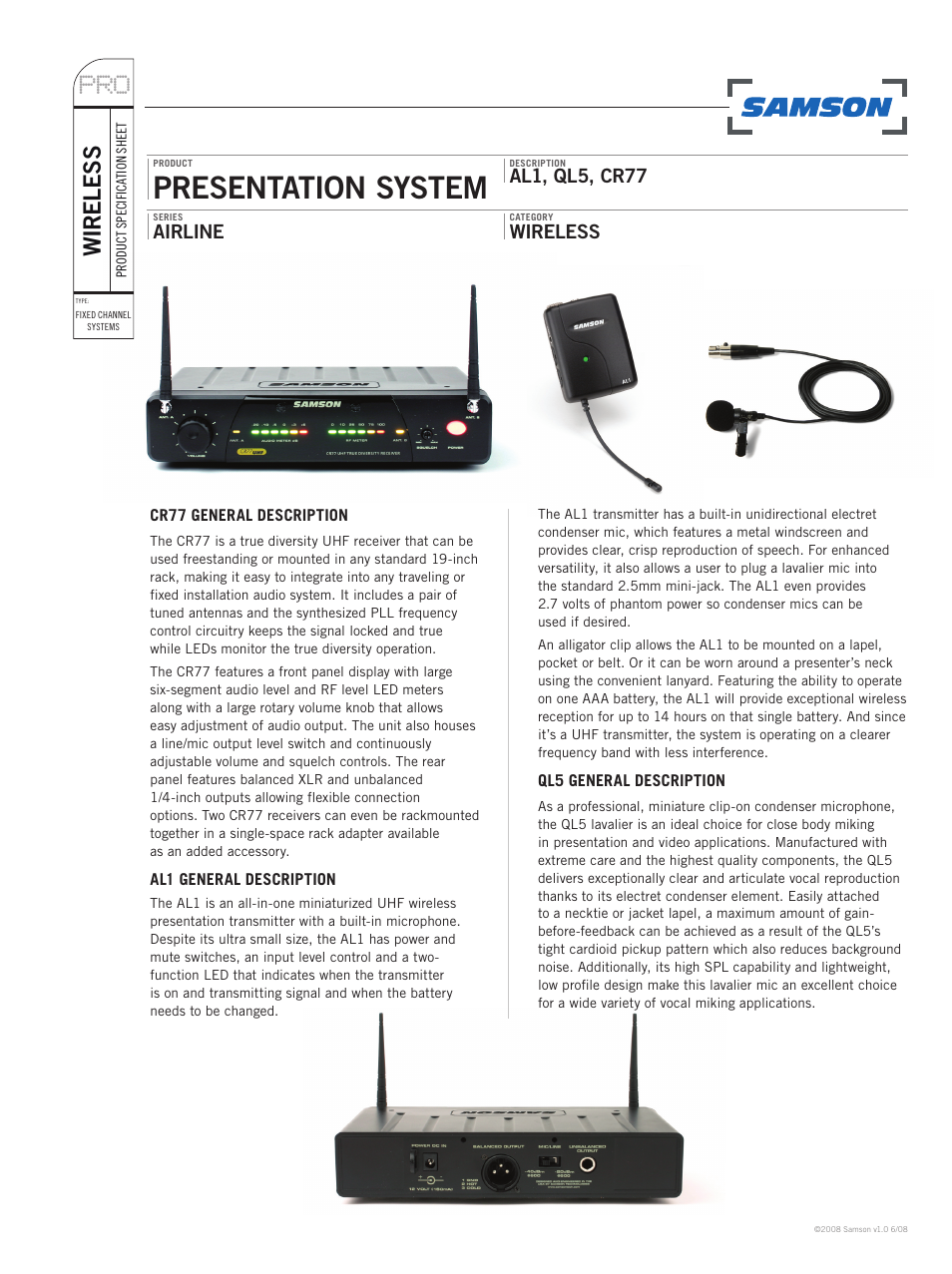 Samson QL5 User Manual | 2 pages