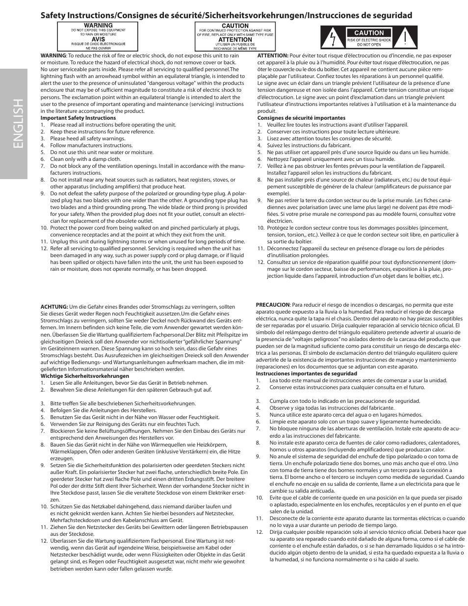 English, Français, Deutsche | Español | Samson C com 16 User Manual | Page 2 / 84