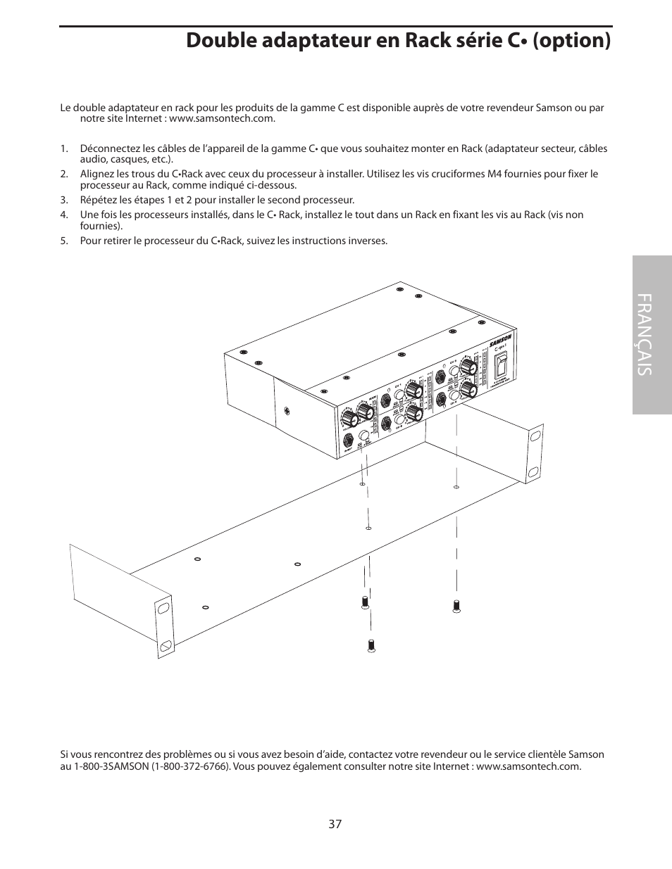 Double adaptateur en rack série c• (option), Fr anç ais | Samson C com 16 User Manual | Page 39 / 84