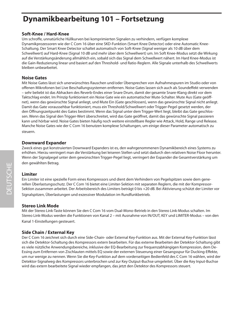 Dynamikbearbeitung 101 – fortsetzung, Deut sche | Samson C com 16 User Manual | Page 52 / 84