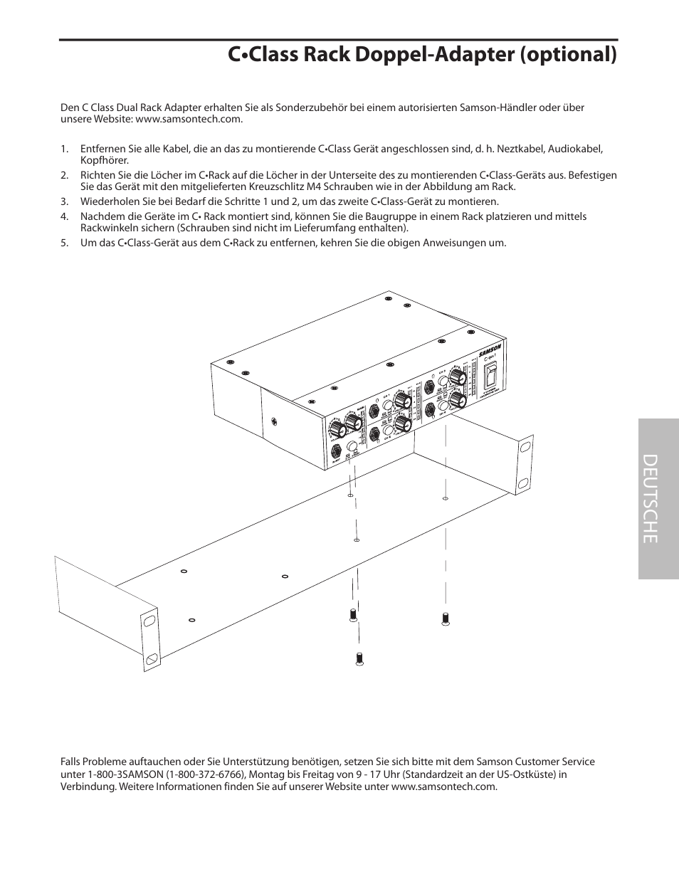 C•class rack doppel-adapter (optional), Deut sche | Samson C com 16 User Manual | Page 57 / 84