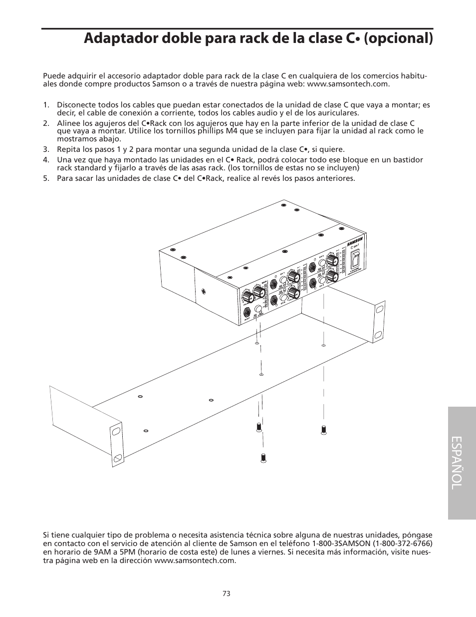 Esp añol | Samson C com 16 User Manual | Page 75 / 84