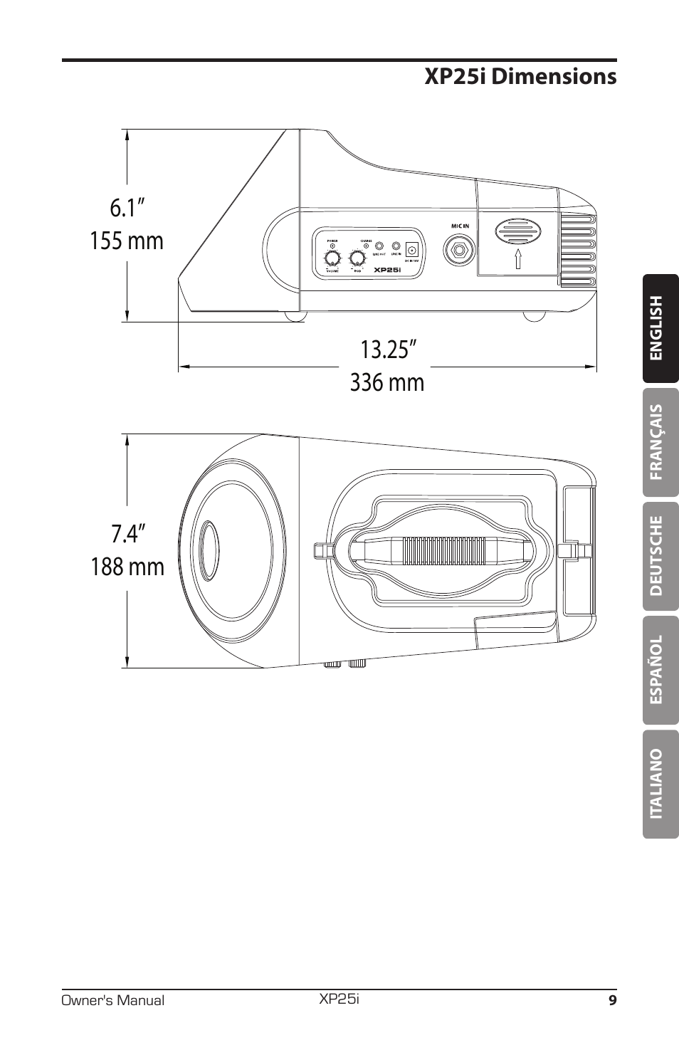 Xp25i dimensions | Samson EXPIDETION XP25I User Manual | Page 13 / 64