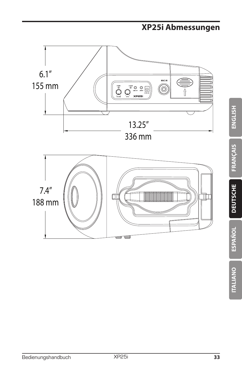 Xp25i abmessungen | Samson EXPIDETION XP25I User Manual | Page 37 / 64