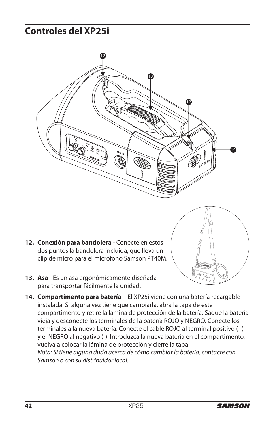 Controles del xp25i | Samson EXPIDETION XP25I User Manual | Page 46 / 64