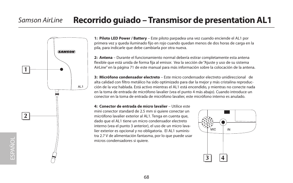 Recorrido guiado – transmisor de presentation al1, Samson airline | Samson AIRLINE CR77 User Manual | Page 68 / 84