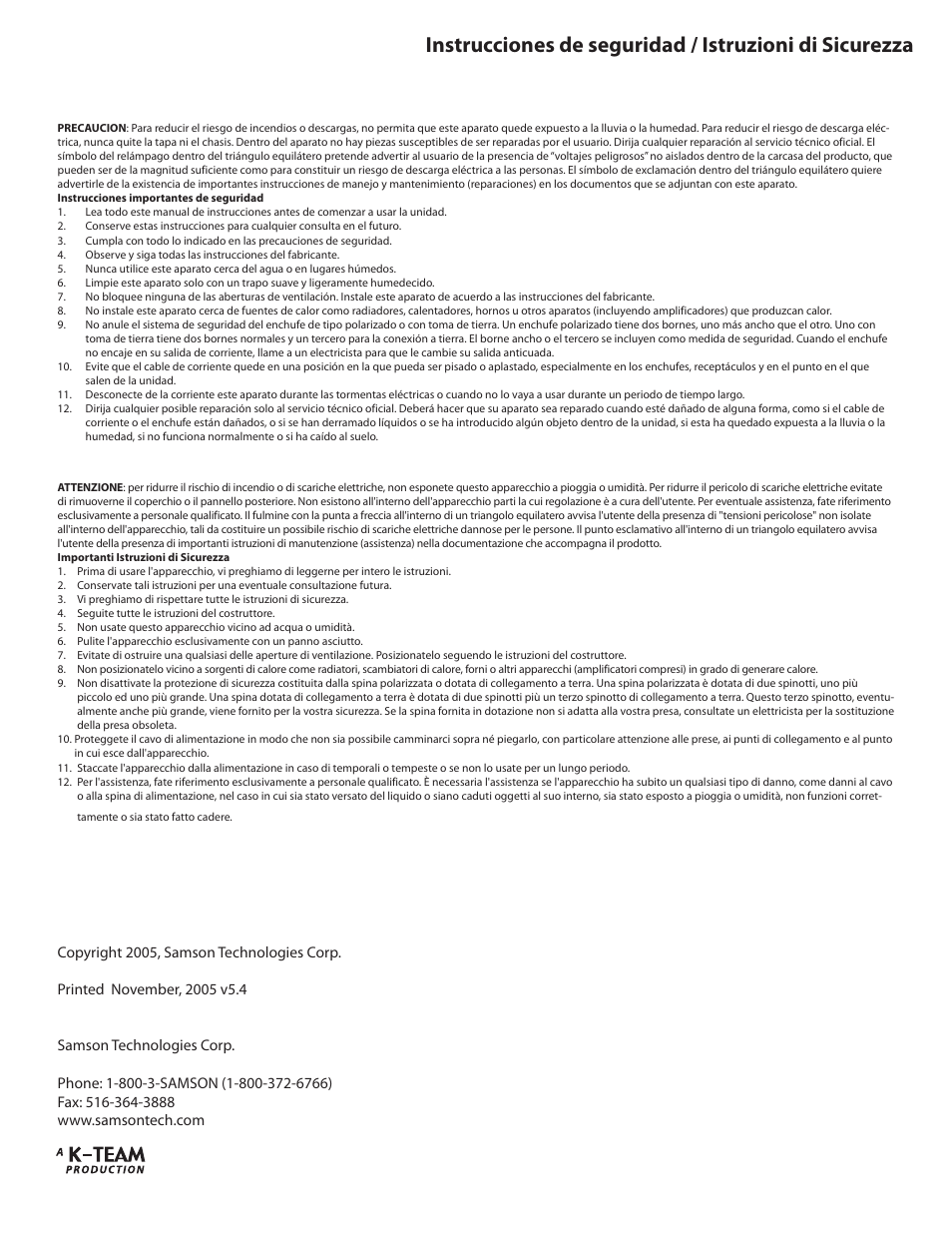 Samson SUB88 User Manual | Page 3 / 68