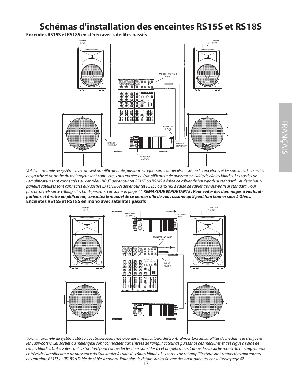 Fr anç ais | Samson RS18S User Manual | Page 19 / 50