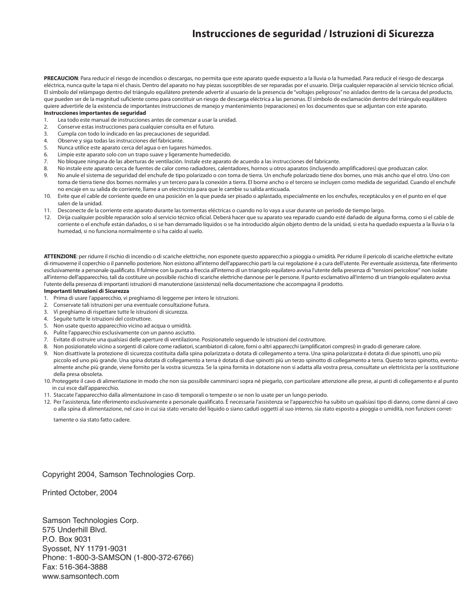 Samson RS18S User Manual | Page 3 / 50