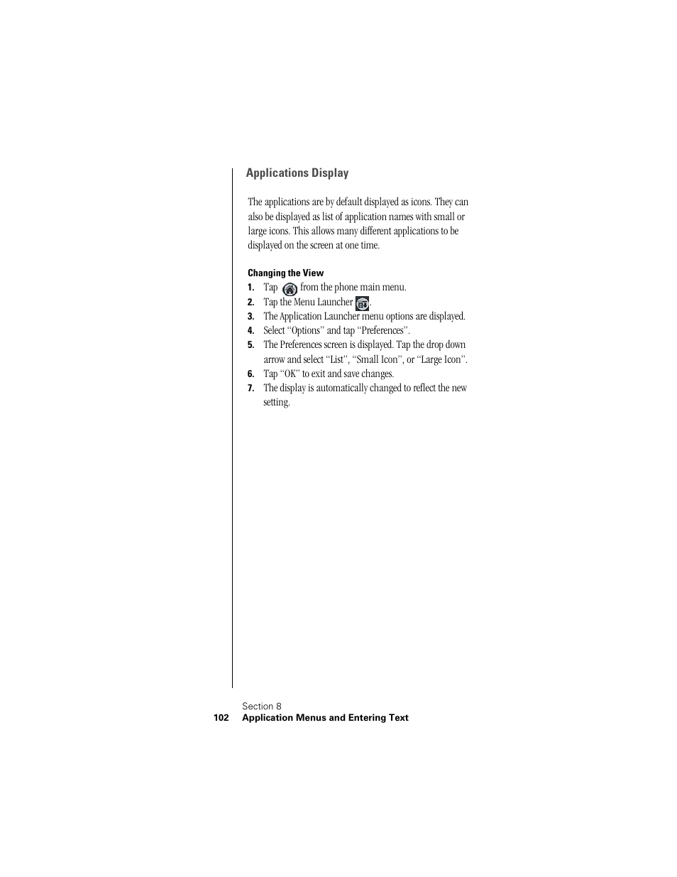 Applications display, Changing the view | Samsung SPH-I300 User Manual | Page 105 / 313