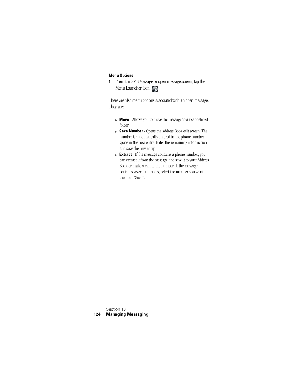 Menu options | Samsung SPH-I300 User Manual | Page 127 / 313