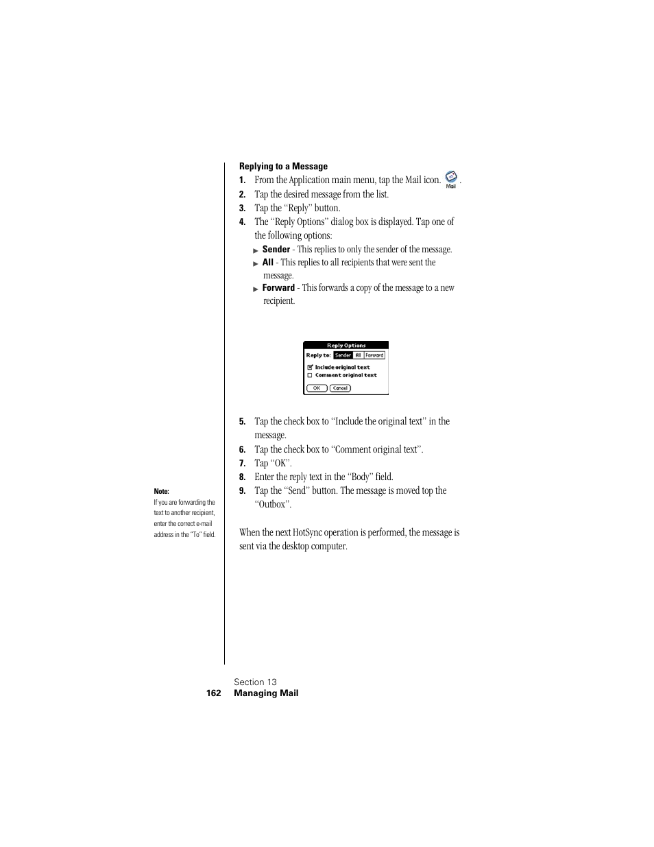 Replying to a message | Samsung SPH-I300 User Manual | Page 165 / 313