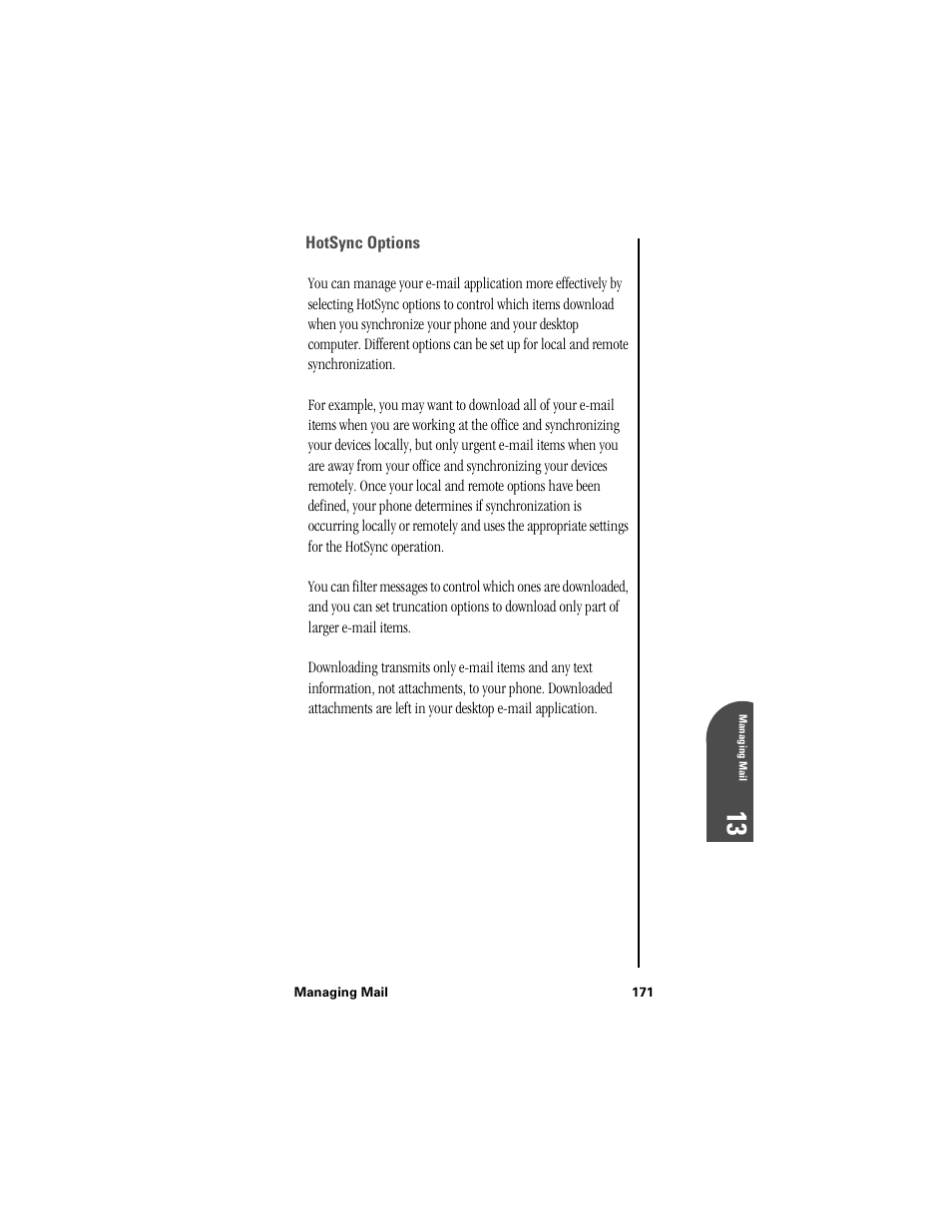 Hotsync options | Samsung SPH-I300 User Manual | Page 174 / 313