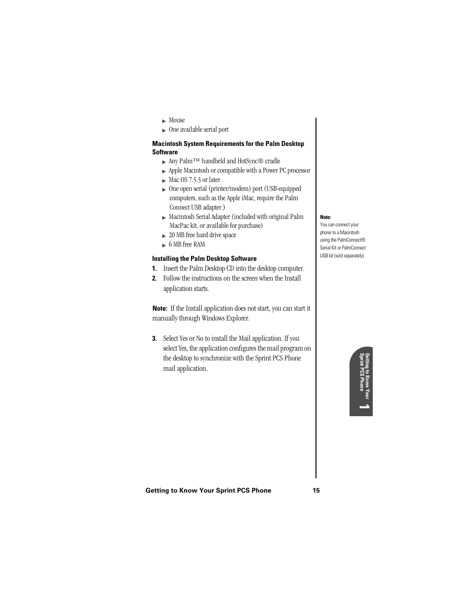 Installing the palm desktop software, Ge 1 | Samsung SPH-I300 User Manual | Page 18 / 313