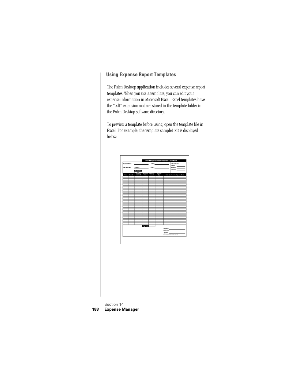Using expense report templates | Samsung SPH-I300 User Manual | Page 191 / 313